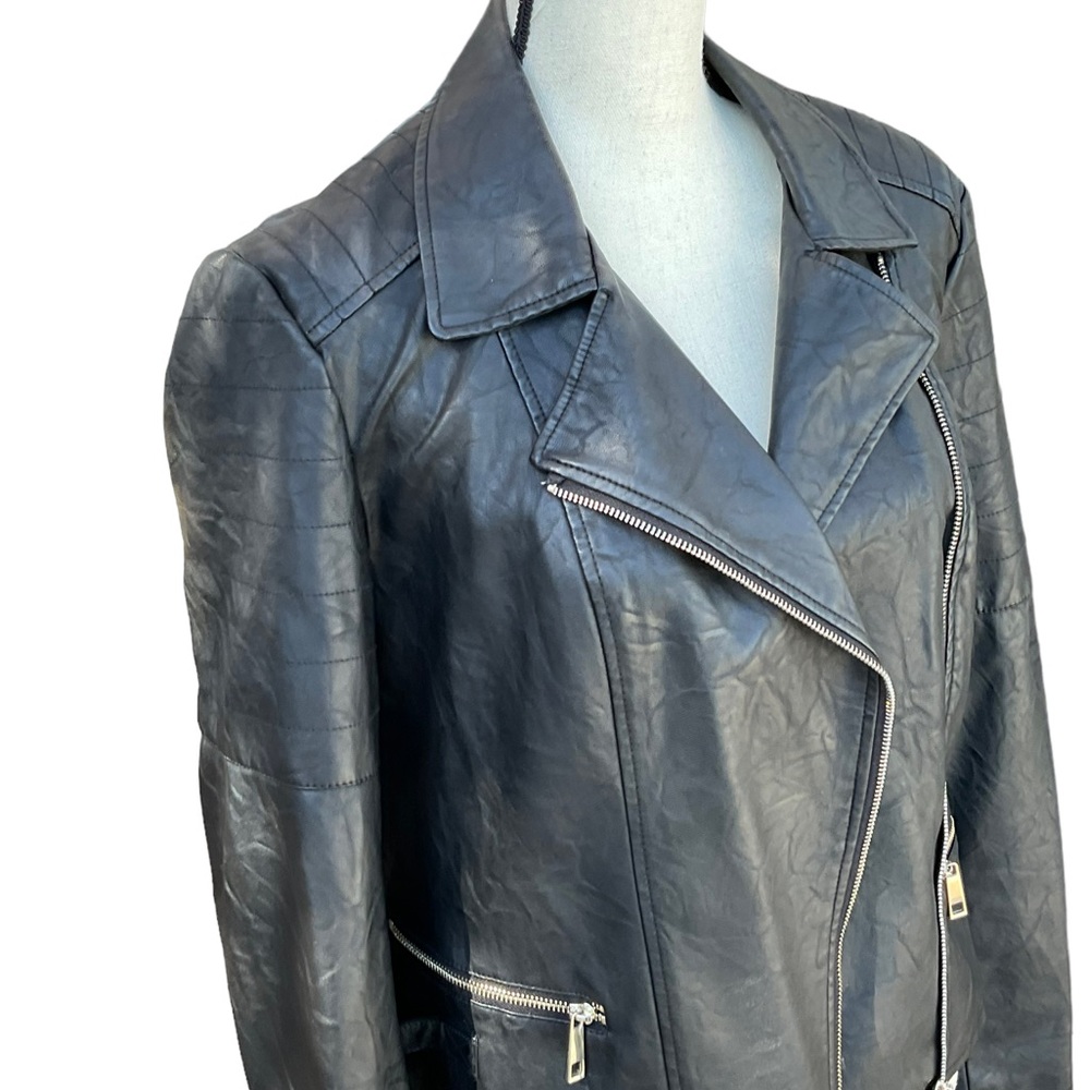 a.n.a. Faux Leather Motorcycle Jacket Size L - Picture 13 of 14